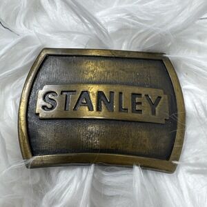 Vintage 1978 Stanley Works Tool Advertising Brass Belt Buckle MADE IN USA Rare